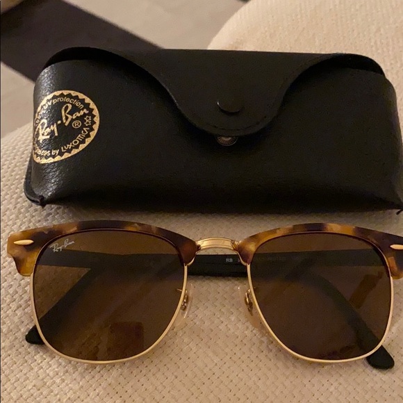 Ray Ban Clubmaster Tortoise Sunglasses - Picture 2 of 5